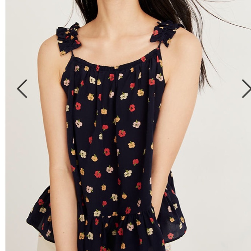 Madewell Ruffle-Strap Cami Top Sz 0